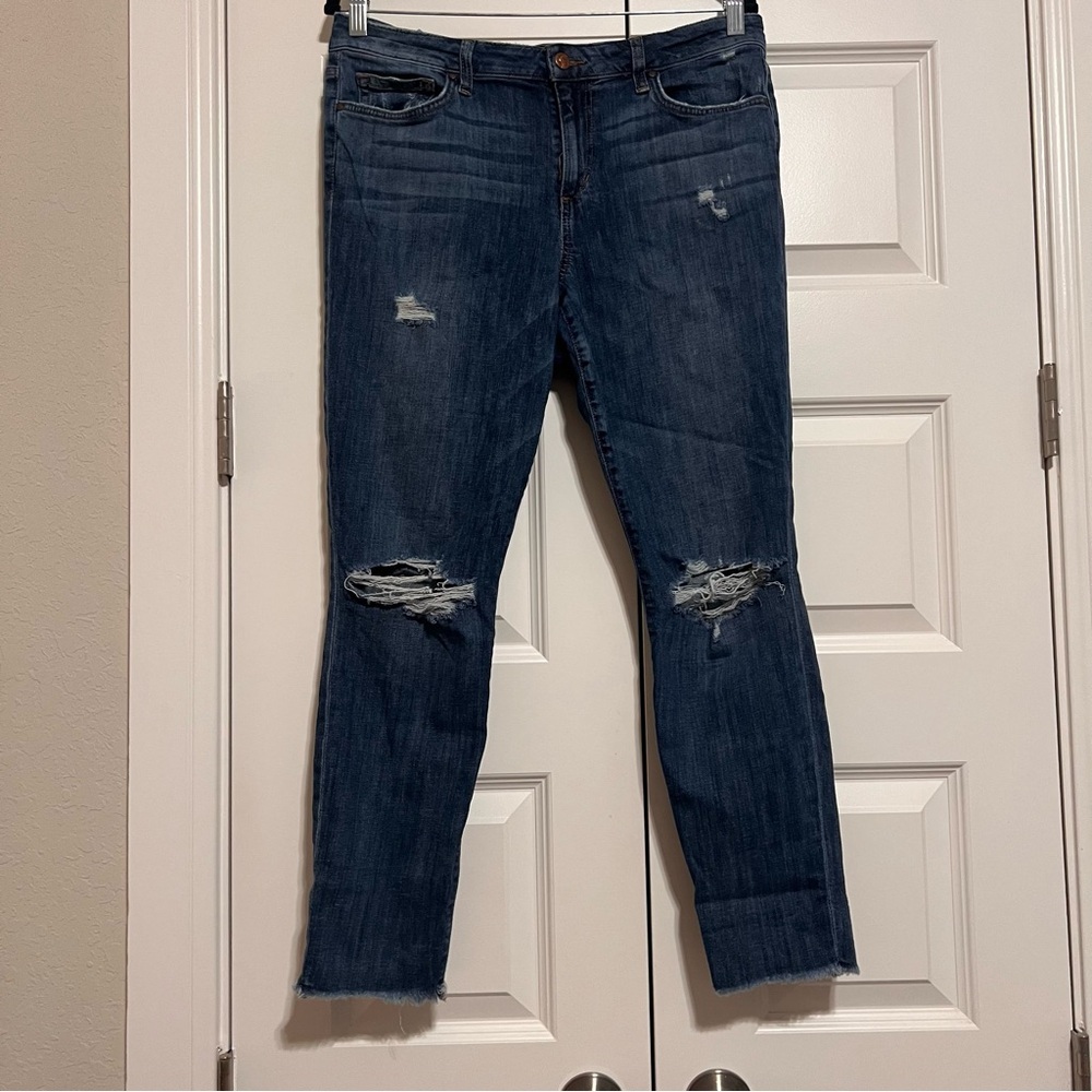 Joe's Jeans Dark Blue Distressed Ankle Jeans